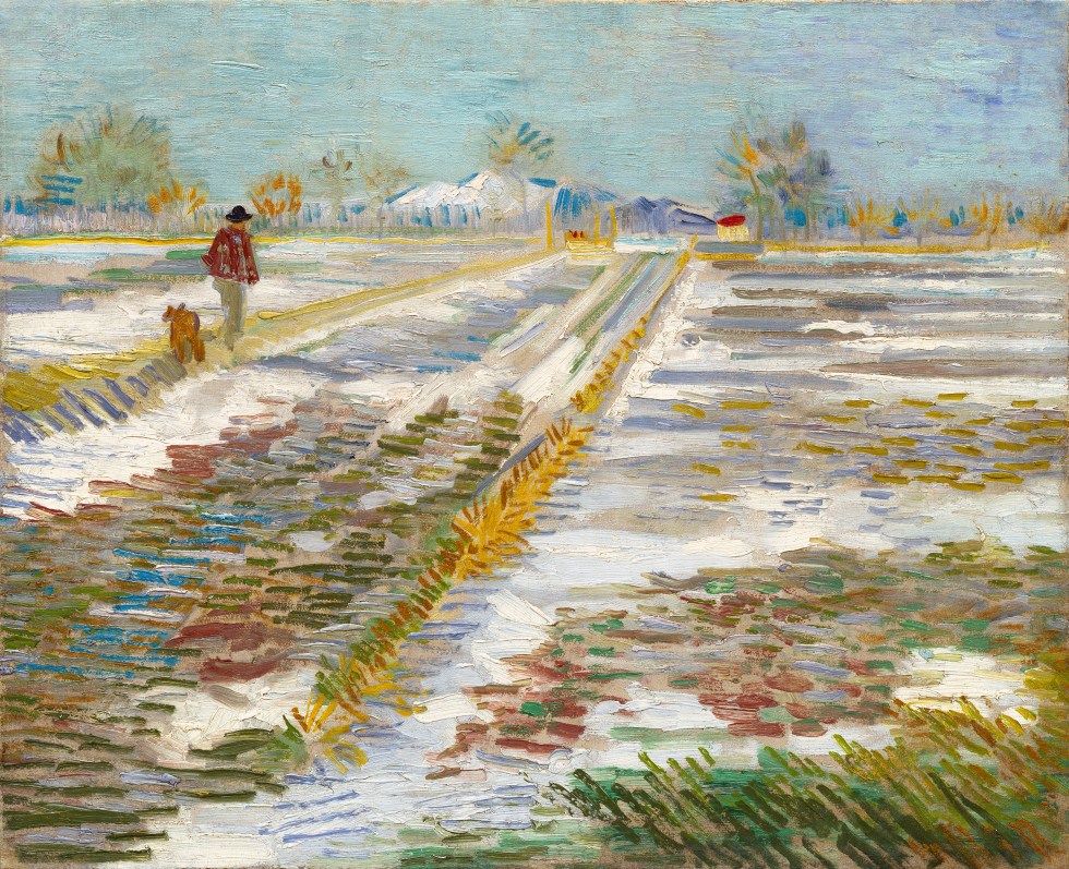 Railroad Snow Scene Van Gogh